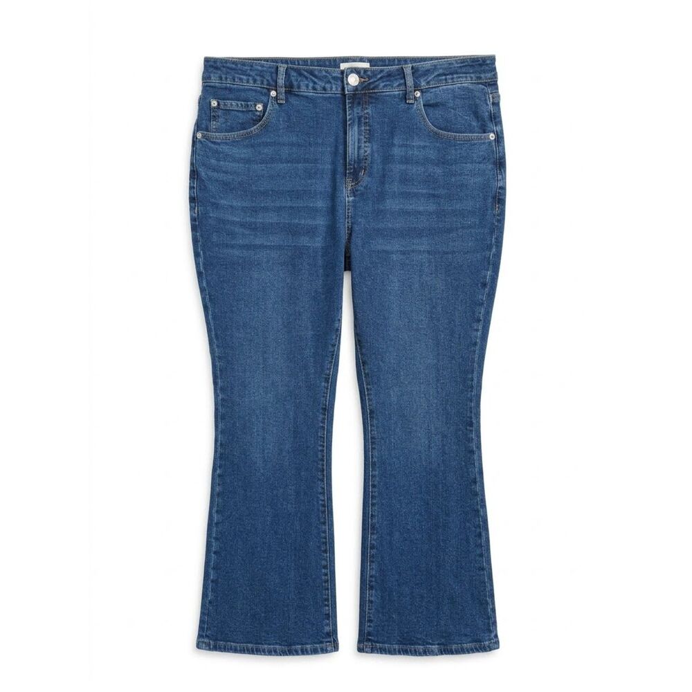 Eloquii Jeans Womens 16 Blue Stretch Flare Denim High Rise Casual Boho Trendy